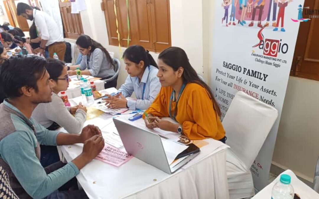 Over 300 candidates participate in a job fair organized by DSEU-Lighthouse and Harijan Seva Sangh